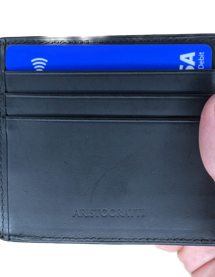 Genuine leather card and document wallet