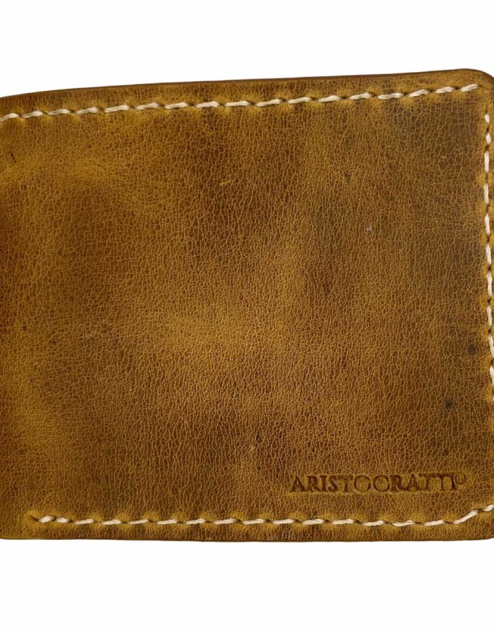 Luxury brown leather wallet with coin pocket