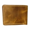 Luxury brown leather wallet with coin pocket