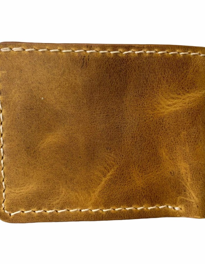 Luxury brown leather wallet with coin pocket