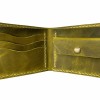 Luxury olive green leather wallet with coin pocket