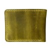 Luxury olive green leather wallet with coin pocket