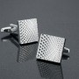 Engraved Silver-Tone Square Cufflinks