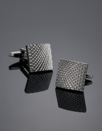 Engraved Graphite Square Cufflinks