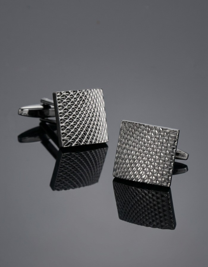 Engraved Graphite Square Cufflinks