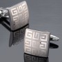 Engraved Curved Square Cufflinks