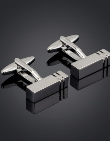 Rectangular Cufflinks with Two Lines