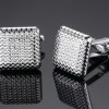 Square Metal Cufflinks with Braided Detail
