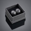 Black Round Cufflinks with Stone