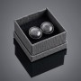 Black Round Cufflinks with Stone