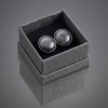 Black Round Cufflinks with Stone