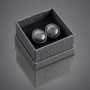 Black Round Cufflinks with Stone