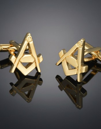 Gold cufflinks with Masonic symbol