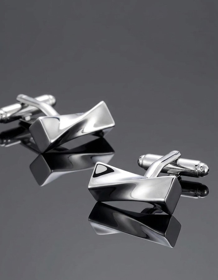 Rectangular Spiral Cufflinks