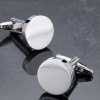 Round Polished Metal Cufflinks