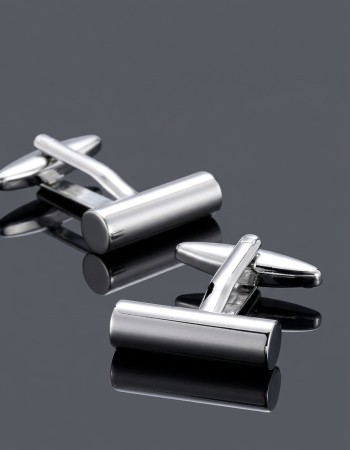 Polished Metal Cylinder Cufflinks