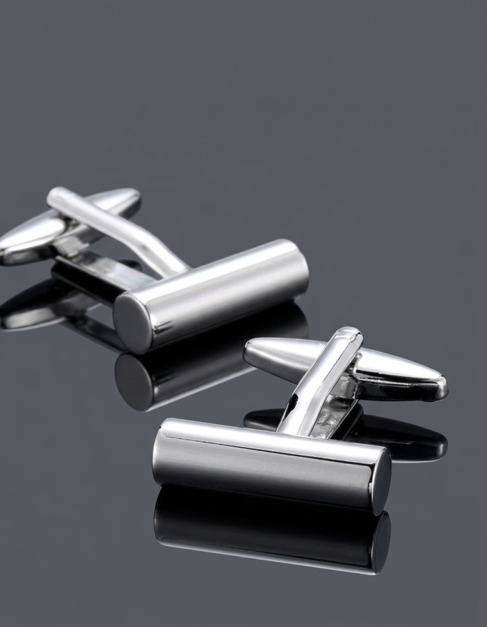 Polished Metal Cylinder Cufflinks