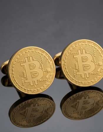 Gold Bitcoin cufflinks