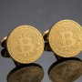 Gold Bitcoin cufflinks