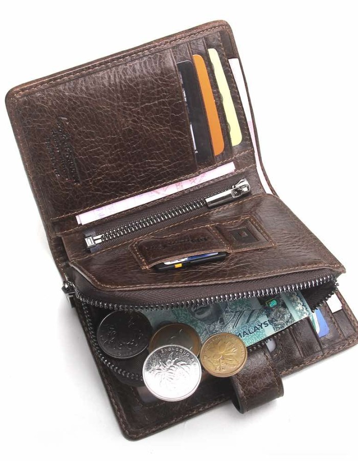 Men's leather wallet Taylor Coffee